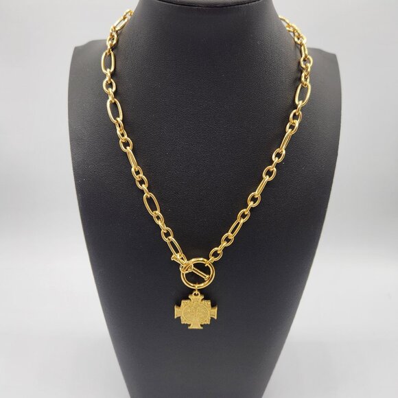 Chunky chain with toggleand pendant gold plated - Picture 3 of 6